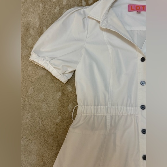 LDT white button down belt loop maxi dress women’s size 4 - Picture 6 of 9